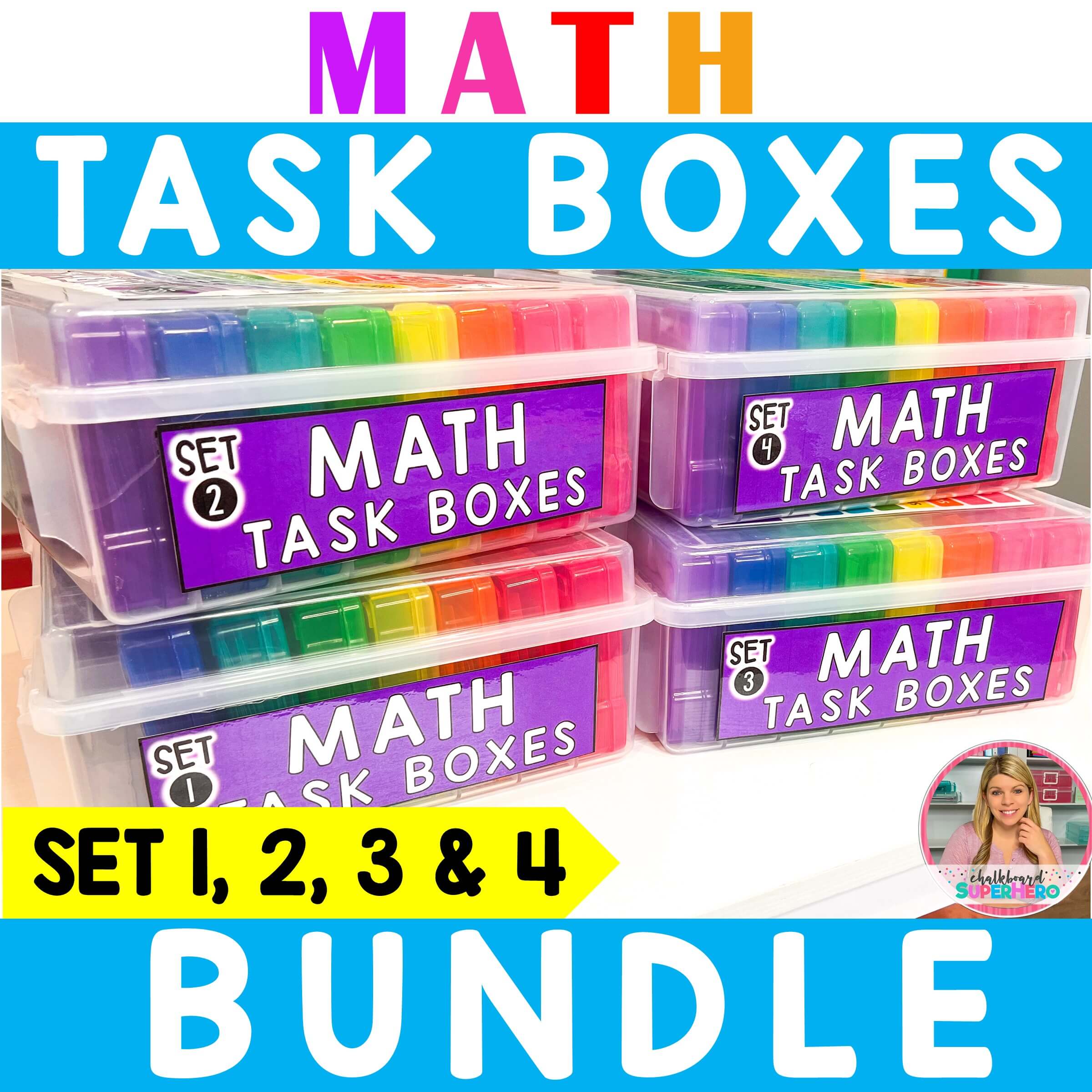 literacy and math task boxes for special education, autism, prek