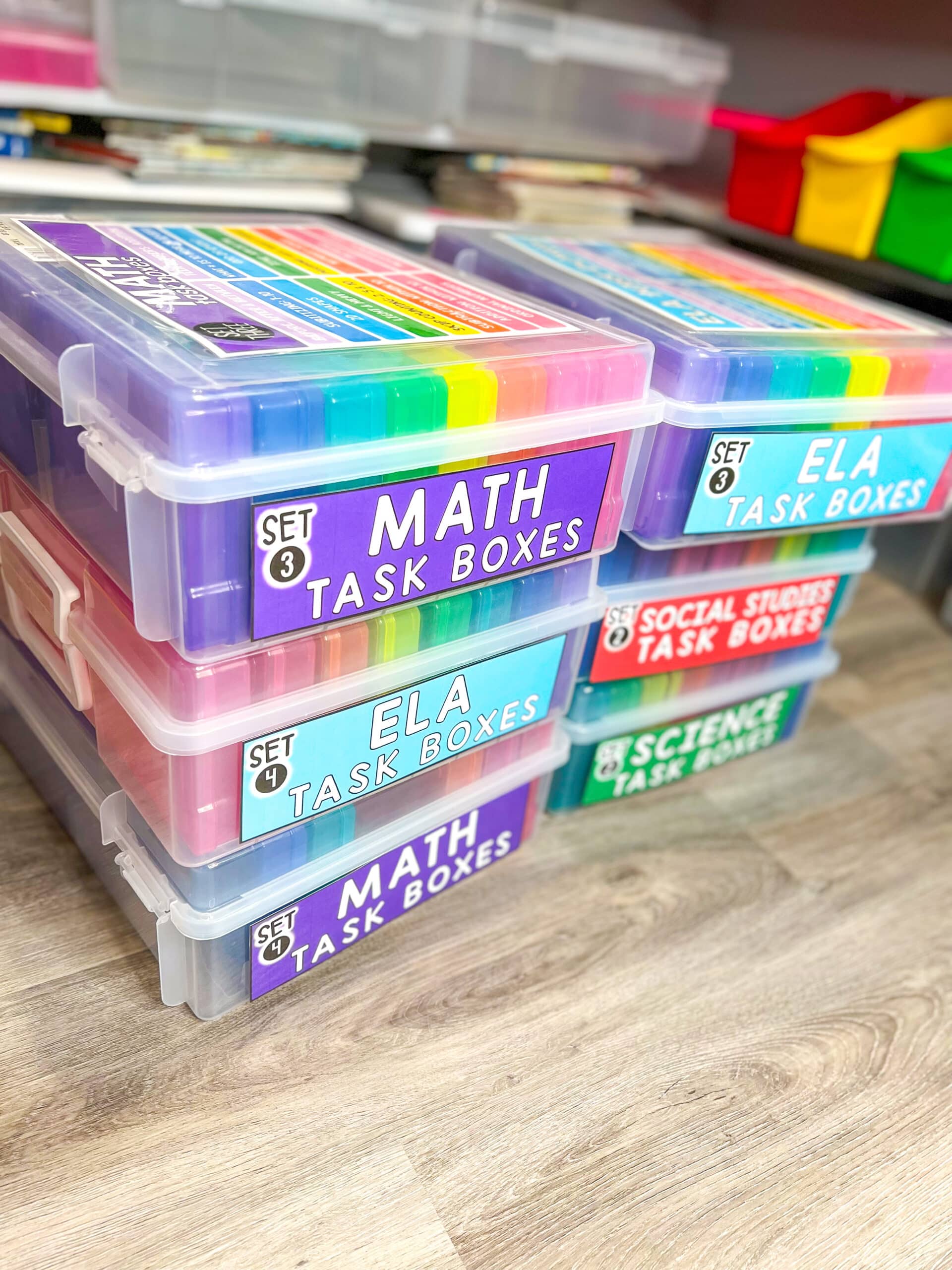 ELA Task Boxes: Set 1 grades 3-5 With Carrying Case 